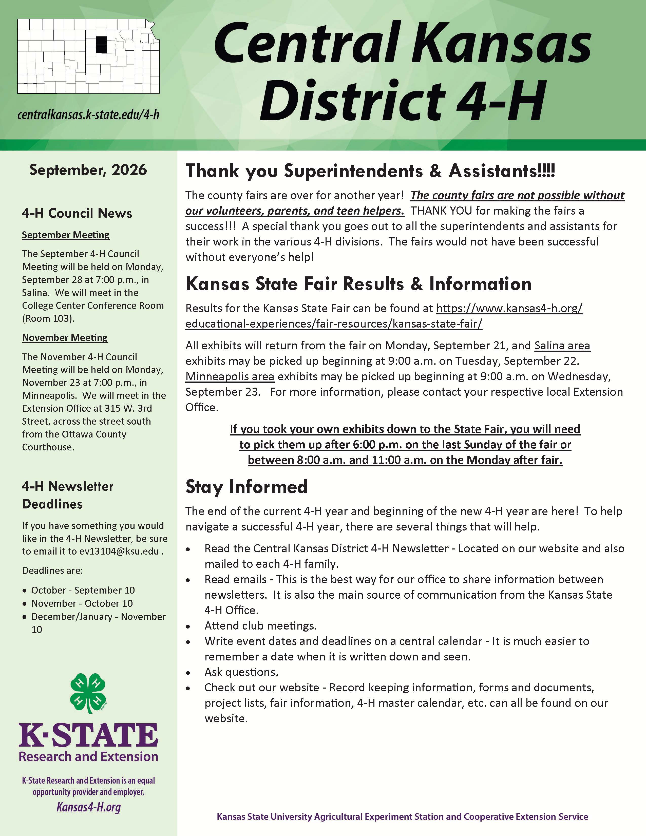 September 2026 newsletter image